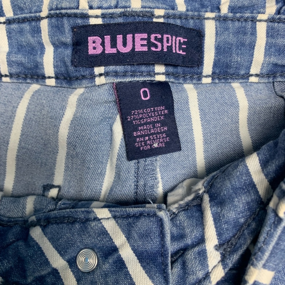 Blue Spice stripped jean shorts